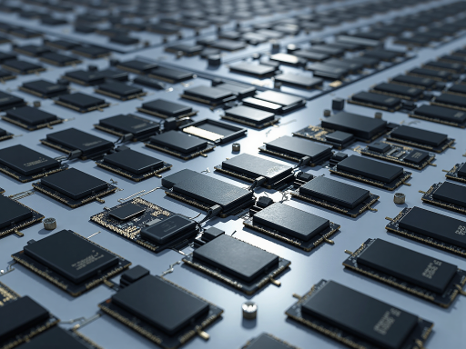 Array of different microcontroller chips on white background, showing various sizes and pin configurations