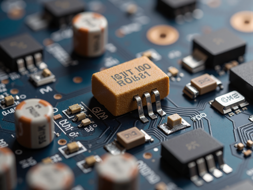 Power management integrated circuits on testing board, showing various voltage regulator and power control chips